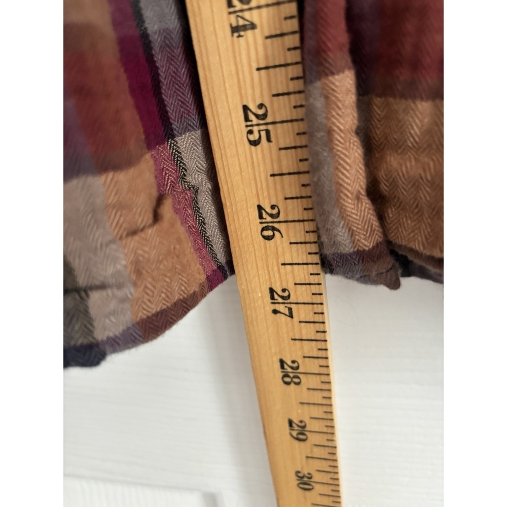 Chaps Cotton Plaid Peasant Blouse Women's 2X Long/Sl Cottage Boho - Picture 7 of 9